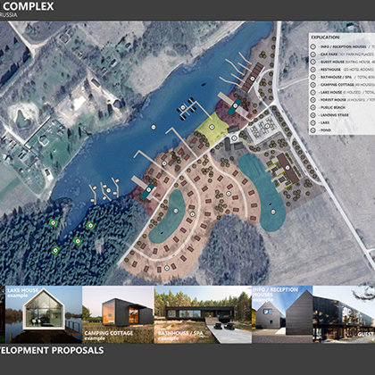 Proposal of camping and recreational building complex. Pechory, Pskov region, Russia