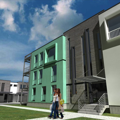 COMPLEX OF TWO REZIDENTIAL HOUSES / Riga, Pludmales street / 2006/04