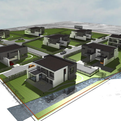 COMPLEX OF TWIN BUILDINGS AND PRIVATE HOUSES / Riga, Jaunciema gatve / 2006/01