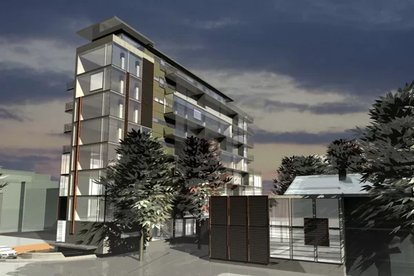 BIROJU UN DAUDZDZĪVOKĻU DZĪVOJAMĀ ĒKA. Rīga, Kalnciema iela 9 / Skiču projekts 2004.g.