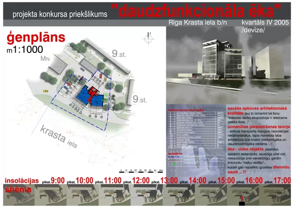 DAUDZDZĪVOKĻU DZĪVOJAMĀS ĒKAS APBŪVES PRIEKŠLIKUMS / Rīga, Krasta iela b/n / 2005/02