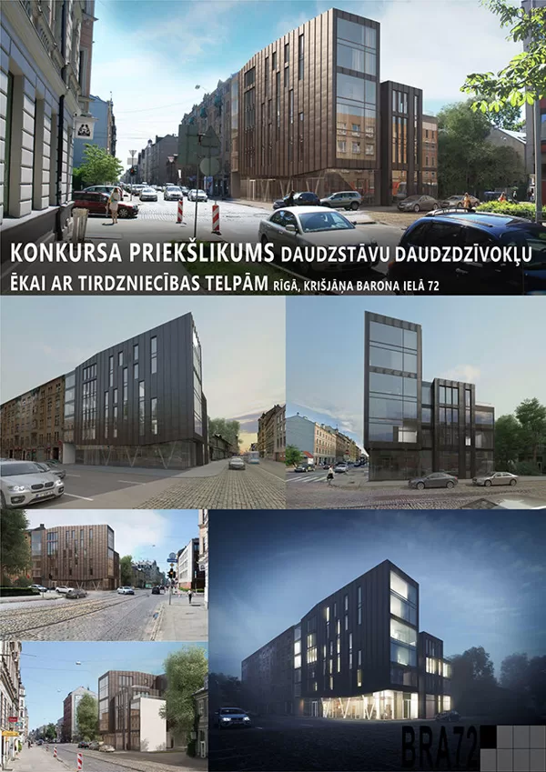 Residential and office building proposal. Riga, Kr.Barona street 72 / Competition 2014