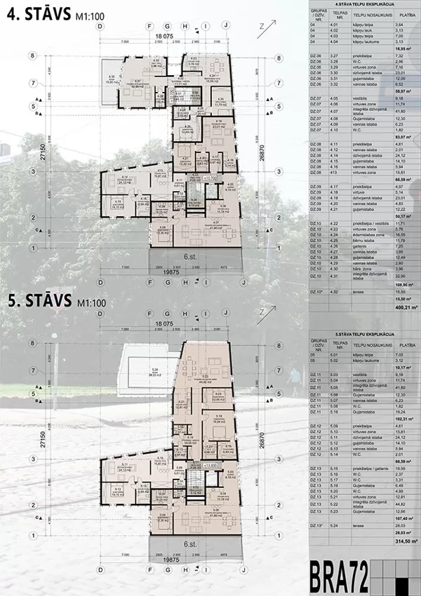 Residential and office building proposal. Riga, Kr.Barona street 72 / Competition 2014