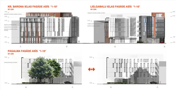 COMPETITION. RESIDENTIAL AND OFFICE BUILDING / Riga, Kr. Barona street 73 / 2008/03
