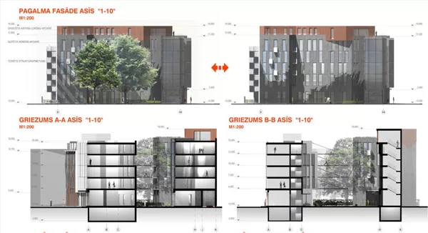 COMPETITION. RESIDENTIAL AND OFFICE BUILDING / Riga, Kr. Barona street 73 / 2008/03