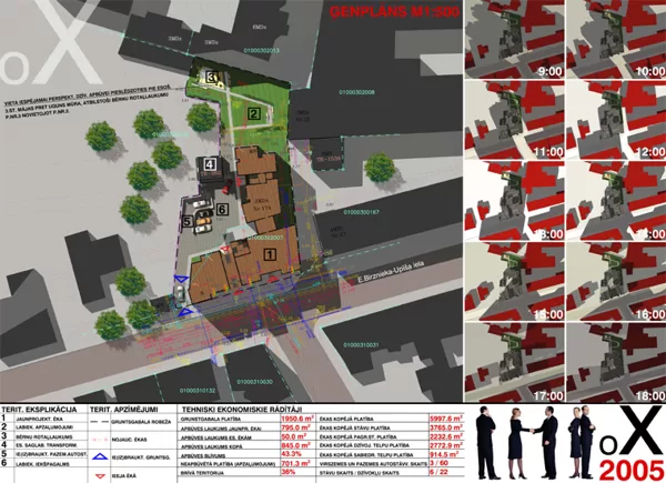 COMPETITION. RESIDENTIAL ADN OFFICE BUILDING / Riga, E.Birznieka Upisa street / 2005/11