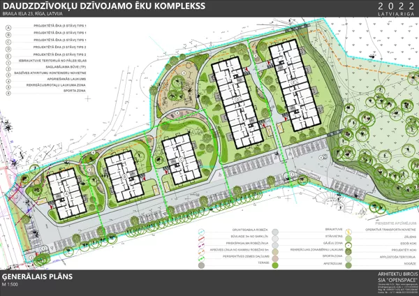 Daudzdzīvokļu dzīvojamo ēku apbūves priekšlikums Rīga Brailas iela 23 / Projekts 2022